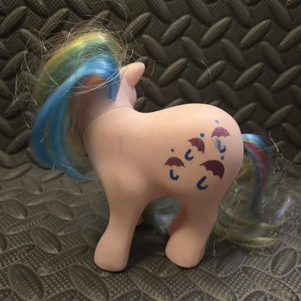 Vintage My Little Pony G1 Parasol Pink Pony Rainbow Hair Hasbro 1980s